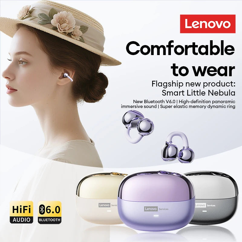 Lenovo LE302 OWS Ear clip Wireless Earphones. Low Latency, HD Call Quality Bluetooth Headphones.