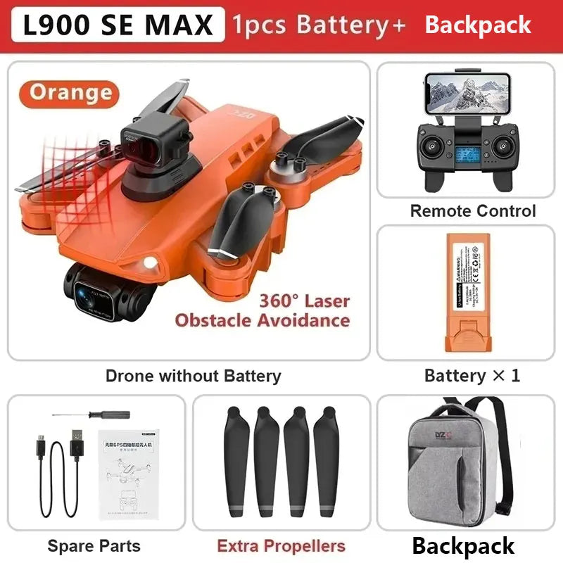 L900 Pro SE MAX GPS Drone 4K Professional Dual HD Camera 5G WIFI 360° Obstacle Avoidance Brushless Motor Rc FPV Quadcopter Drone