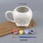 Creative DIY Christmas Tree Ceramic Cup Pure White Color it Yourself with Lid Mug Cup Couple Christmas Universal Coffee Cup