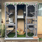 Outdoor Cat House Catio Wooden Kitty Enclosure with Extra Large Entry Door