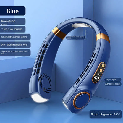 Mini Hanging Neck Fan Portable. Bladeless Neck Fan Air Cooler.