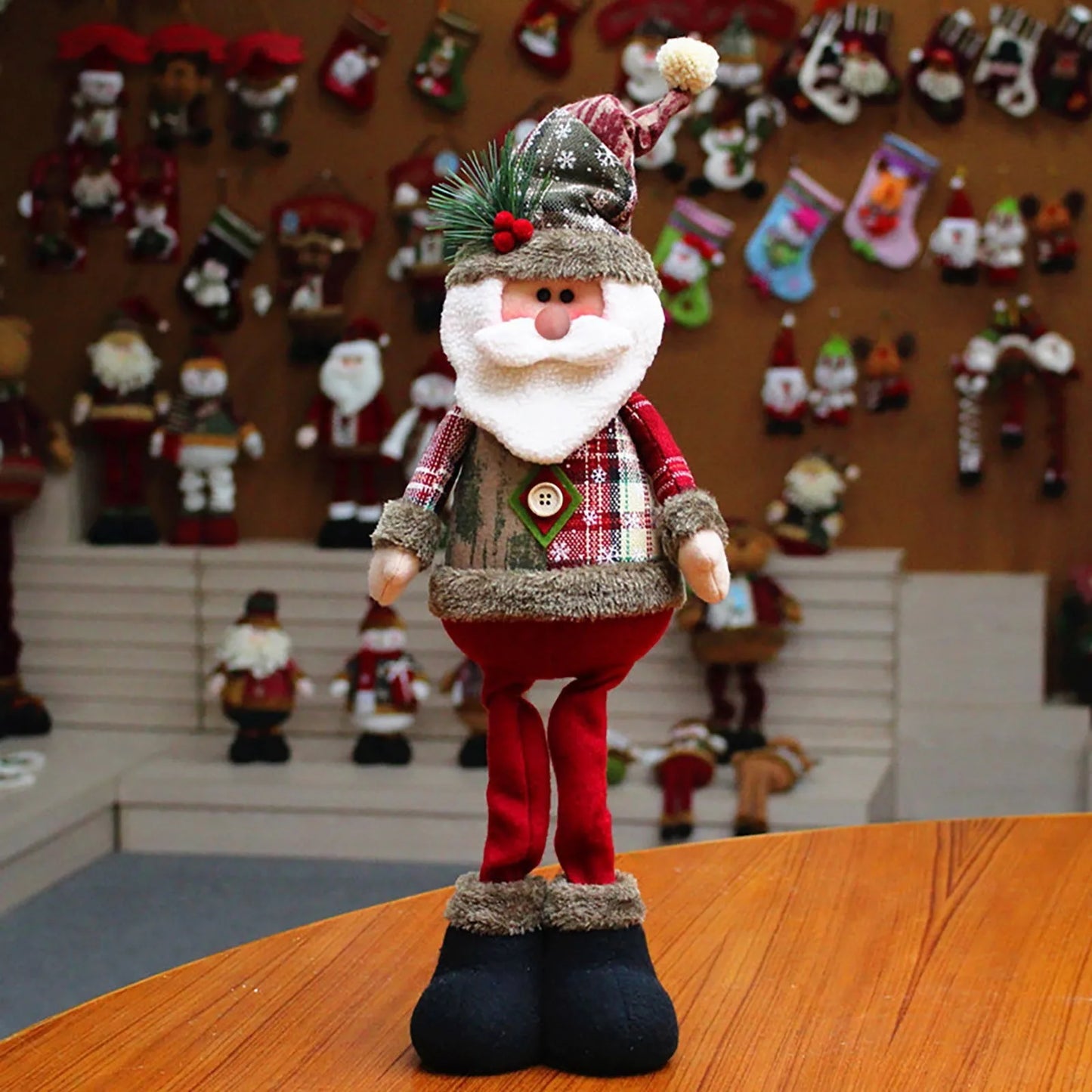3PCS Christmas Decorative Christmas Dolls Reindeer, Snowman & Santa Claus Standing Doll