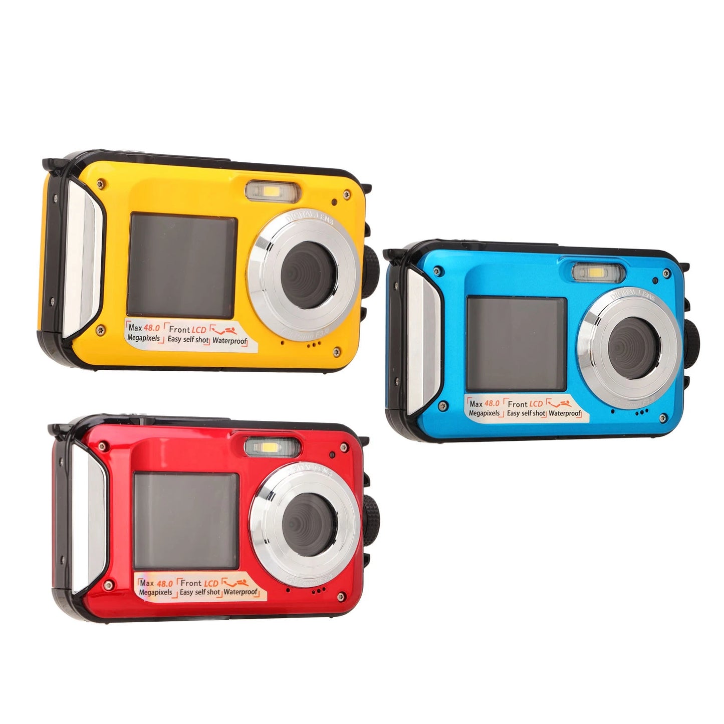 Full HD 2.7K 48MP 10ft Waterproof Underwater Digital Camera with 16X Digital Zoom