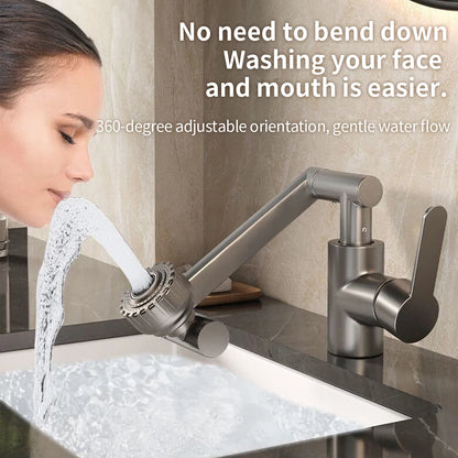 ABS Modern 360 Degree Swivel Kitchen Robotic Arm Faucet with Soft Bubble/shower Dual Mode Flexible Adjustment